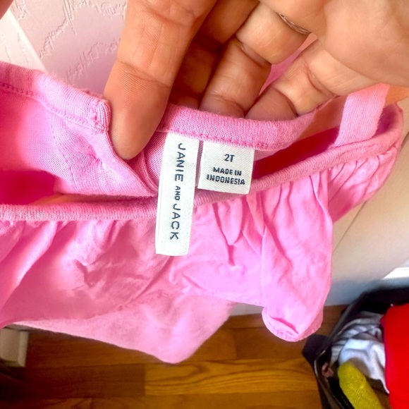 Janie and Jack pink asymmetrical tank. - Picture 2 of 3
